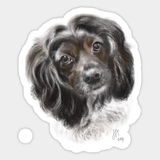 Copy of Black and White Clever Dog Sticker